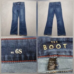 White Black The Boot Mid-Rise Jeans Women's 6S‎ Blue Denim Bootcut